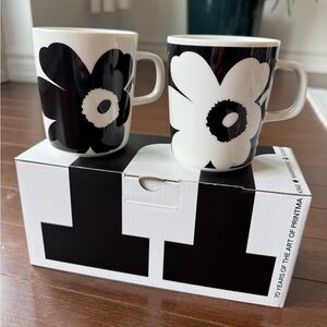 Marimekko 70th Anniversary Juhra Unikko Oiva Mugs - Set of two
